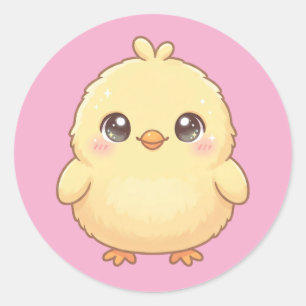 Cute Kawaii Kuiken Ronde Sticker Sheet