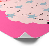 Cute Kawaii Lama Pastel Roze Kinderkamer Poster (Hoek)