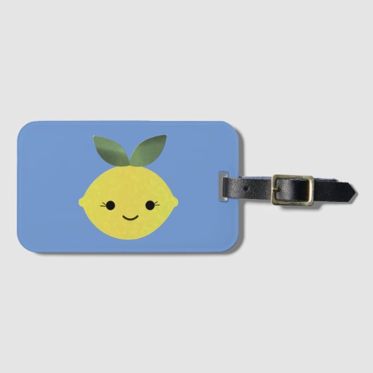 Cute Kawaii Lemon Bagagelabel (Voorkant (horizontaal))