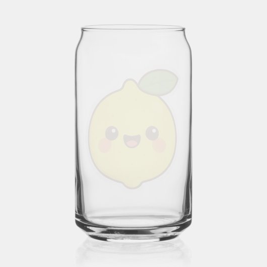 Cute Kawaii Lemon Blikvorm Glas (Voorkant)