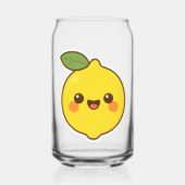 Cute Kawaii Lemon Blikvorm Glas (Achterkant)