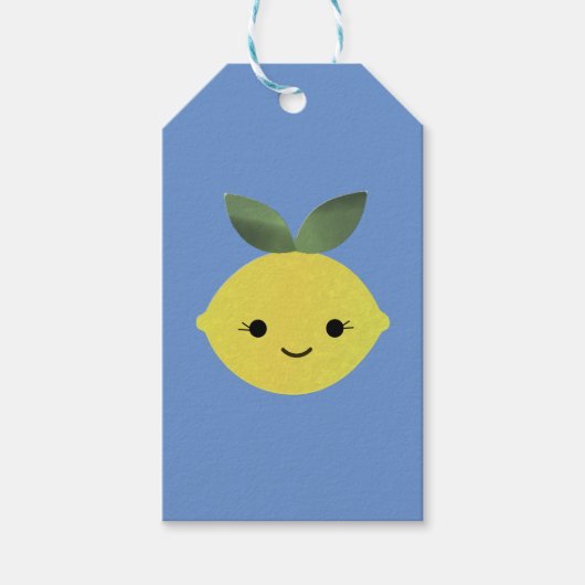 Cute Kawaii Lemon Cadeaulabel (Voorkant)