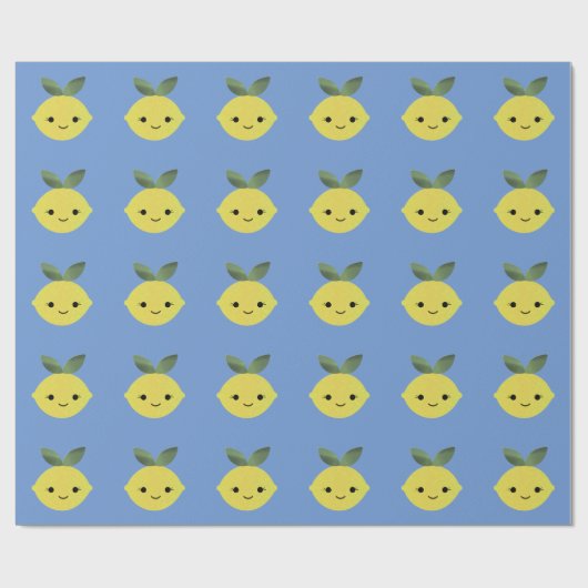 Cute Kawaii Lemon Cadeaupapier (Vlak)