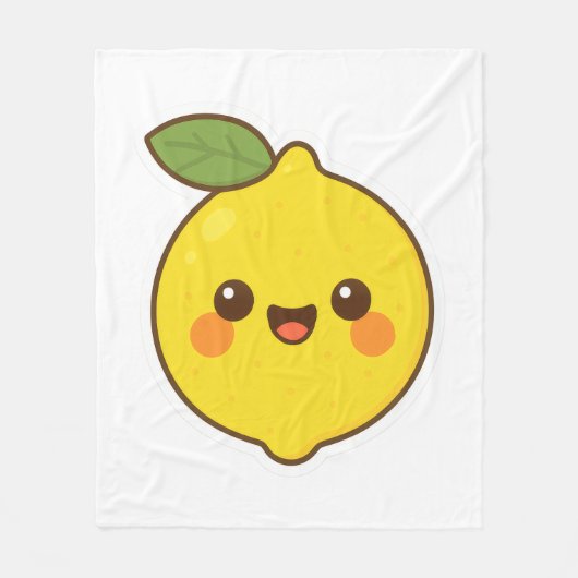 Cute Kawaii Lemon Fleece Deken (Voorkant)