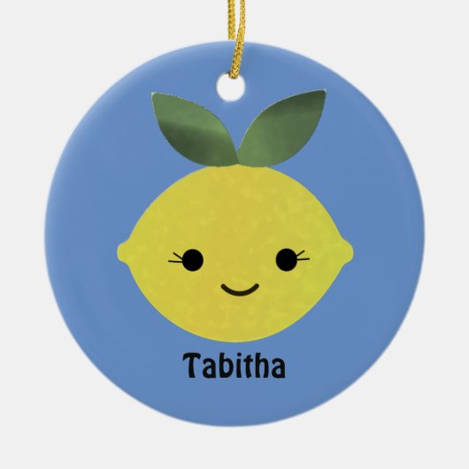 Cute Kawaii Lemon Keramisch Ornament (Voorkant)