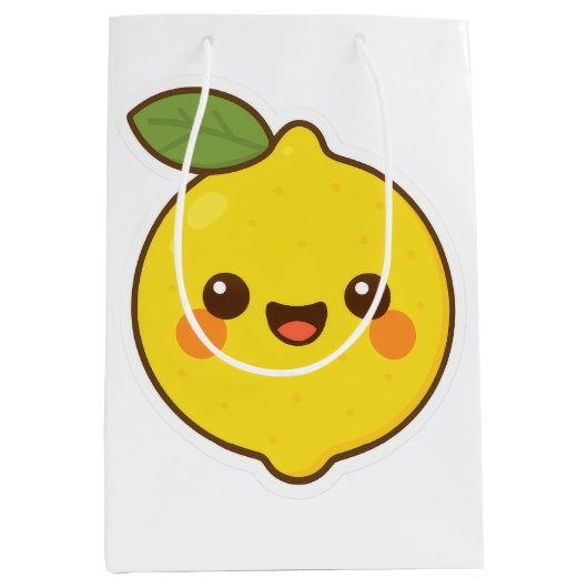 Cute Kawaii Lemon Medium Cadeauzakje (Voorkant)