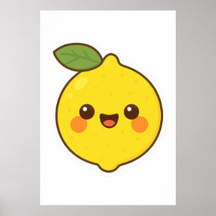 Cute Kawaii Lemon Poster