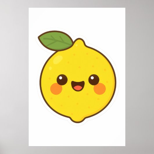 Cute Kawaii Lemon Poster (Voorkant)