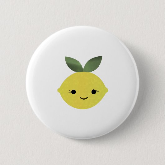 Cute Kawaii Lemon Ronde Button 5,7 Cm (Voorkant)