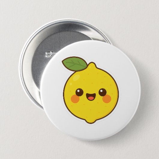Cute Kawaii Lemon Ronde Button 7,6 Cm (Voorkant /achterkant)