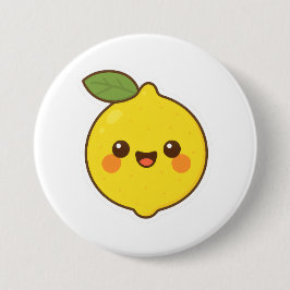 Cute Kawaii Lemon Ronde Button 7,6 Cm