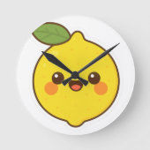 Cute Kawaii Lemon Ronde Klok (Voorkant)