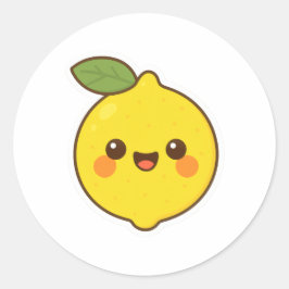 Cute Kawaii Lemon Ronde Sticker