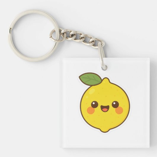 Cute Kawaii Lemon Sleutelhanger (voorkant)