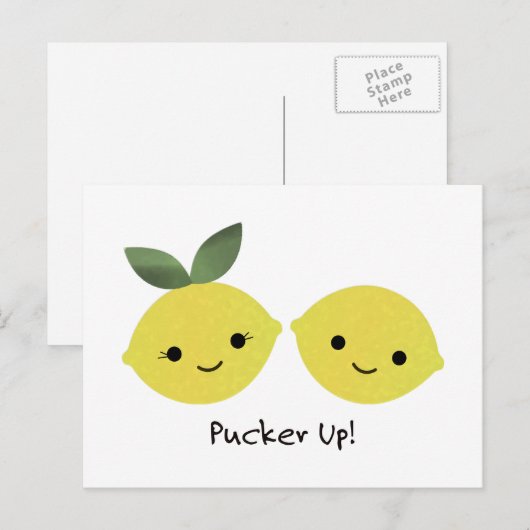 Cute Kawaii Lemons Feestdagenkaart (Voorkant / Achterkant)