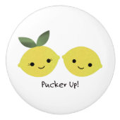 Cute Kawaii Lemons Keramische Knop (Voorkant)