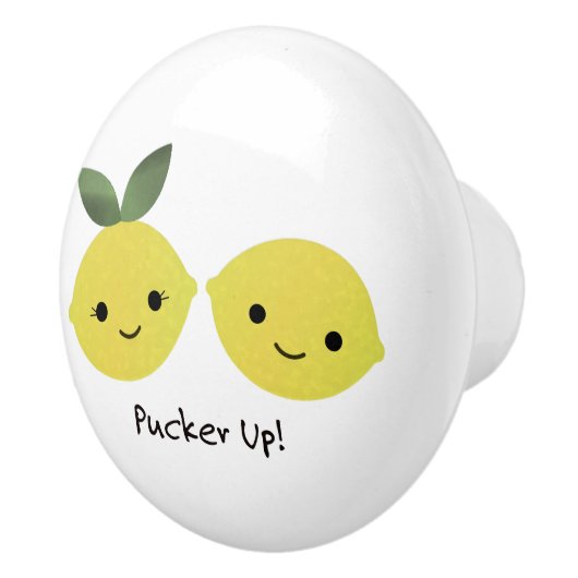 Cute Kawaii Lemons Keramische Knop (Rechts)