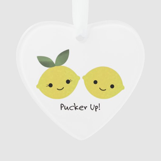 Cute Kawaii Lemons Ornament (voorkant)
