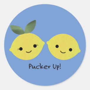 Cute Kawaii Lemons Ronde Sticker