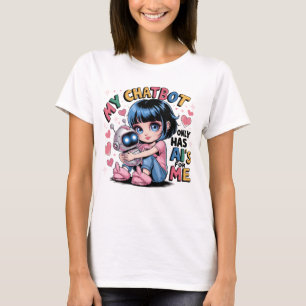 Cute Kawaii Liefde Mijn Chatbot Heeft Alleen Ai's  T-shirt