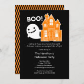 Cute Kawaii Little Ghost Halloween Invitation Kaart (Voorkant / Achterkant)