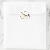 Cute Kawaii Little Lamb Ronde Sticker (Tas)