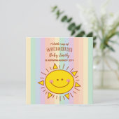Cute Kawaii Little Rainbow Sunshine Baby Arrival Aankondiging (Staand voorkant)
