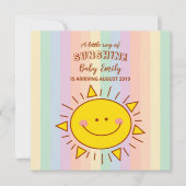 Cute Kawaii Little Rainbow Sunshine Baby Arrival Aankondiging (Voorkant)