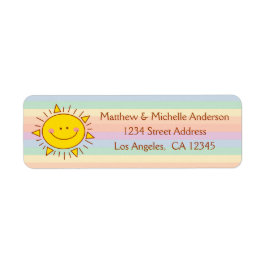 Cute Kawaii Little Rainbow Sunshine Doodle Etiket