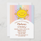 Cute Kawaii Little Rainbow Sunshine Kids Birthday Kaart (Voorkant)