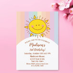 Cute Kawaii Little Rainbow Sunshine Kids Birthday Kaart<br><div class="desc">Cute Kawaii Little Rainbow Sunshine Kids Birthday Invitation</div>
