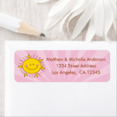 Cute Kawaii Little Ray of Sunshine Doodle Pink Etiket (Insitu)