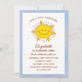 Cute Kawaii Little Sunshine Baby First Birthday Kaart (Voorkant)