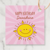 Cute Kawaii Little Sunshine Pink Happy Birthday Bedankjes Labels (Achterkant)