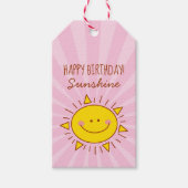 Cute Kawaii Little Sunshine Pink Happy Birthday Cadeaulabel (Voorkant)