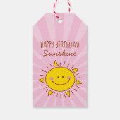 Cute Kawaii Little Sunshine Pink Happy Birthday Cadeaulabel (Achterkant)
