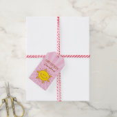 Cute Kawaii Little Sunshine Pink Happy Birthday Cadeaulabel (Met Touw)