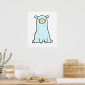Cute Kawaii Llama Poster (Keuken)