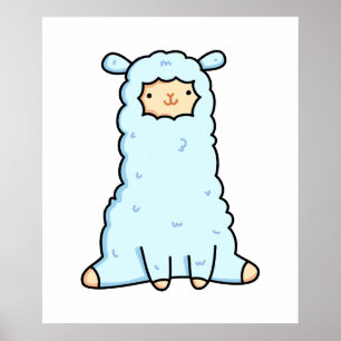 Cute Kawaii Llama Poster