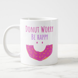 Cute Kawaii maakt zich zorgen over een gelukkige d Grote Koffiekop