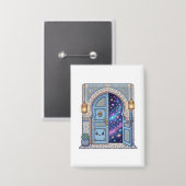 Cute Kawaii Magische Marokkaanse Deur Galaxy StSti Button (Voorkant / Achterkant)