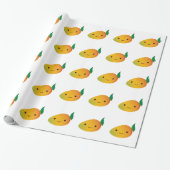 Cute Kawaii Mango Cadeaupapier (Uitgerold)