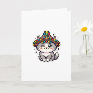 Cute Kawaii Marokkaanse Amazigh Kat Geweven Hoed P Kaart