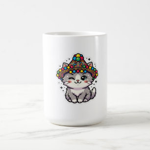 Cute Kawaii Marokkaanse Amazigh Kat Geweven Hoed P Koffiemok