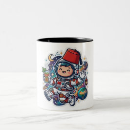 Cute Kawaii Marokkaanse Astronaut Munt Thee FezSti Tweekleurige Koffiemok