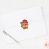 Cute Kawaii Marokkaanse Fez Hoed Kat Sticker (Envelop)