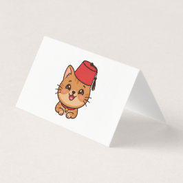 Cute Kawaii Marokkaanse Fez Hoed Kat Sticker Kaart