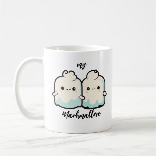 Cute Kawaii Marshmallow Couble Coffee Mok (Links)
