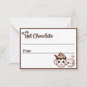 Cute Kawaii Marshmallows en Chocolade Notitiekaartje (Achterkant)
