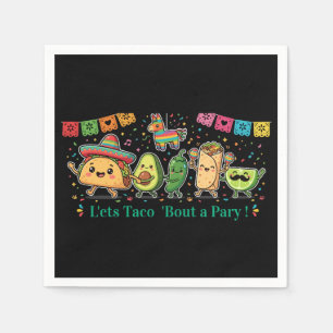 Cute Kawaii Mexicaans Eetfestijn - Taco Burrito Av Servet